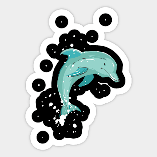 DOLPHIN BEACH T-SHIRT Sticker